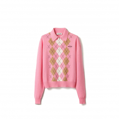 MIU MIU CASHMERE POLO SHIRT WITH ZIP MMLB70